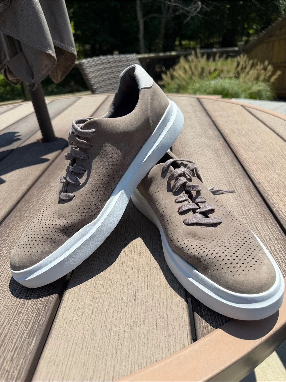 Like New Men's Cole Haan Rally Grand Pro Perforated Taupe Sneakers size 12